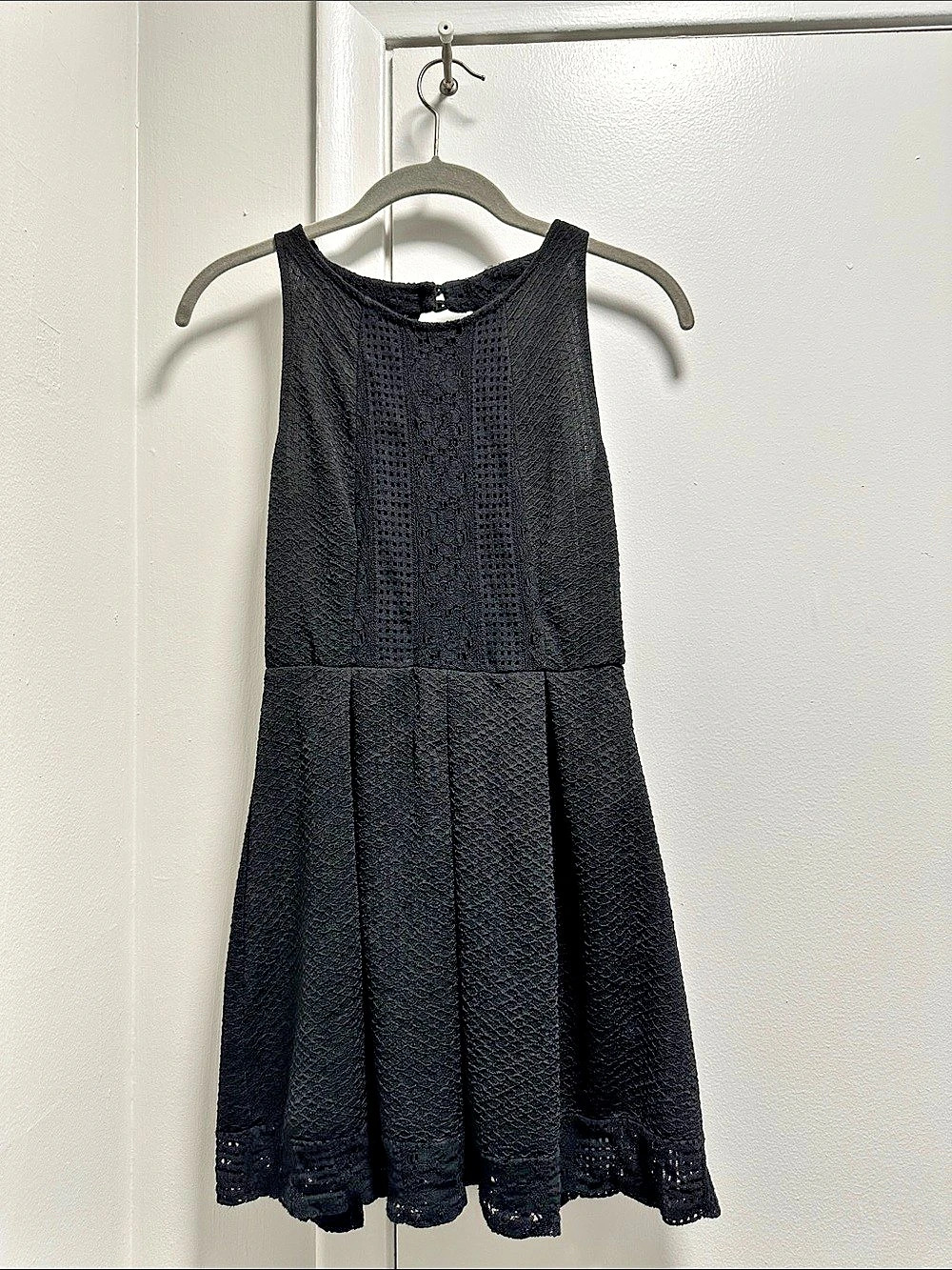 Black Textured Mini Dress Like New